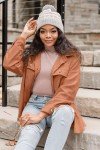 VICHYIE Women's Casual Long Sleeve Corduroy Shacket