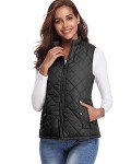 Women's Lightweight Zip-Up Puffer Vest - Black
