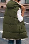 PRETTYGARDEN Women's Reversible Fleece Vest - Army Green