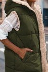 PRETTYGARDEN Women's Reversible Fleece Vest - Army Green