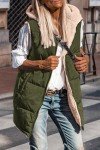 PRETTYGARDEN Women's Reversible Fleece Vest - Army Green