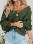 PrettyGarden Women's Open Front Knit Cardigan, Army Green