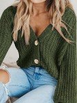 PrettyGarden Women's Open Front Knit Cardigan, Army Green