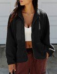 Fleece Cropped Jacket with Pockets for Women