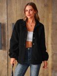 Fleece Cropped Jacket with Pockets for Women