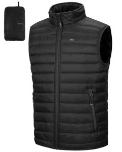 Men's Lightweight Packable Insulated Puffer Vest - Black