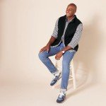 Men's Polar Fleece Vest with Full Zip, Black