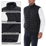 Men's Lightweight Packable Insulated Puffer Vest - Black