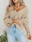 Classic V-Neck Button Down Cardigan for Women