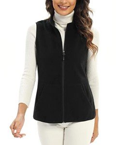 Xeoxarel Women's Lightweight Polar Fleece Vest - Black