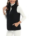 Xeoxarel Women's Lightweight Polar Fleece Vest - Black