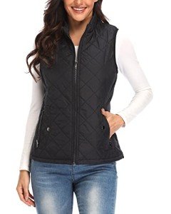 Lightweight Quilted Women's Vest with Pockets, Black