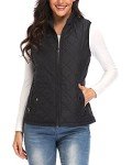 Lightweight Quilted Women's Vest with Pockets, Black