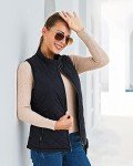 Lightweight Quilted Women's Vest with Pockets, Black
