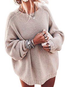Oversized Women's Batwing Sweater with High Neck - White
