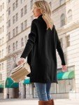 LILLUSORY Women's Black Oversized Turtleneck Sweater