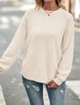 Women's Fall Balloon Sleeve Knit Sweater, Beige