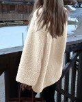 Warm Beige Sherpa Fleece Coat for Women