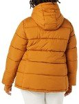 Women's Plus Size Tan Hooded Puffer Coat