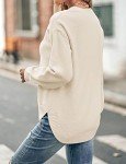 Women's Fall Balloon Sleeve Knit Sweater, Beige