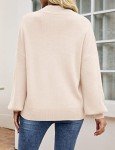 ZESICA Women’s Oversized Turtleneck Ribbed Knit Sweater