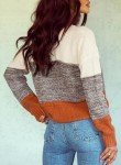 Dokotoo Women's Color Block Long Sleeve Sweater