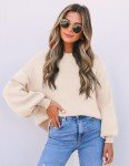 ZESICA Women’s Oversized Turtleneck Ribbed Knit Sweater