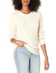 Women's Cable Knit Crewneck Sweater - Cream