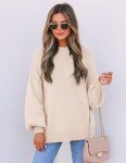 ZESICA Women’s Oversized Turtleneck Ribbed Knit Sweater