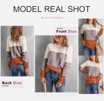 Dokotoo Women's Color Block Long Sleeve Sweater