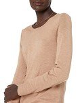 Women's Lightweight Crewneck Jumper in Camel Heather