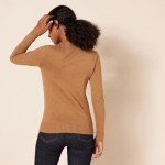 Women's Cotton Crewneck Pullover in Camel Brown