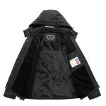Men's Waterproof Hooded Ski Jacket - Black X-Large