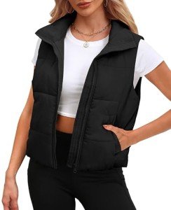 Cropped Lightweight Puffer Vest for Women