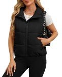 Cropped Lightweight Puffer Vest for Women