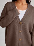LILLUSORY Women's Lightweight Oversized Cardigan in Nutmeg