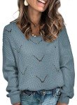 Dokotoo Women's Color Block Cable Knit Sweater