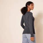 Women's Lightweight V-Neck Jumper in Charcoal Heather