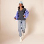 Women's Lightweight V-Neck Jumper in Charcoal Heather