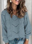 Dokotoo Women's Color Block Cable Knit Sweater