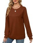 Women's Lightweight Crewneck Cable Knit Sweatshirt