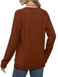 Women's Lightweight Crewneck Cable Knit Sweatshirt