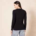 Women's Cotton Crewneck Sweater in Black