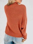 Brick Red Oversized Turtleneck Batwing Sweater
