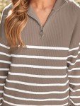 LILLUSORY Women’s Striped Oversized Mock Turtleneck Sweater