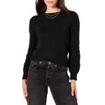 Amazon Essentials Women's Soft Pleated Shoulder Sweater, Black
