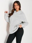 Oversized Gray Fleece Hoodie for Women