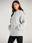 Oversized Gray Fleece Hoodie for Women