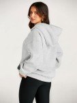 Oversized Gray Fleece Hoodie for Women