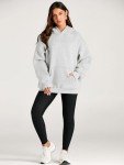 Oversized Gray Fleece Hoodie for Women